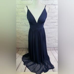 LULUS Navy Blue Maxi Formal Dress XS